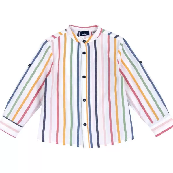 Discount Chicco Camisa De Manga Comprida Com Padr O De Riscas Coloridas