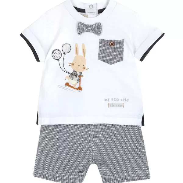Best Chicco Conjunto De T-Shirt De Algod O Sustent Vel Com Gravata Borboleta E Cal Es