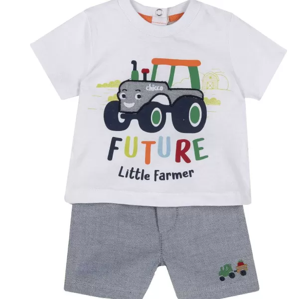 Cheap Chicco Conjunto De T-Shirt E Cal Es De Trator - Algod O Sustent Vel