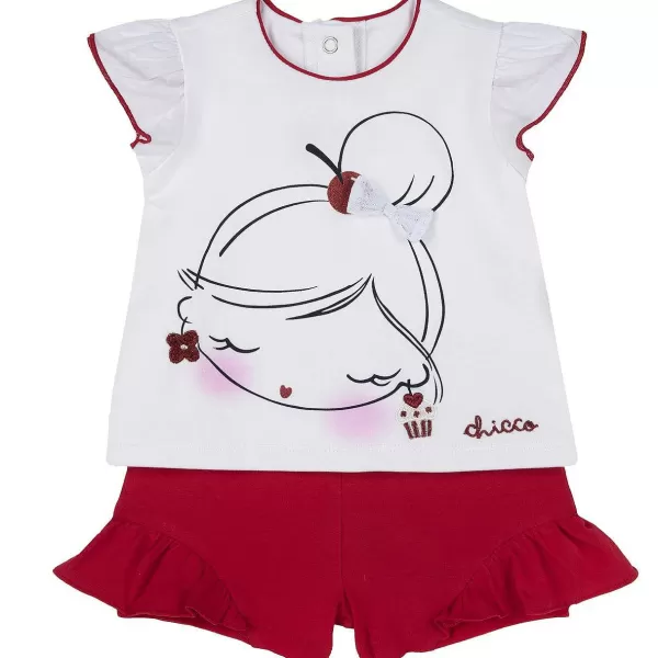 Cheap Chicco Conjunto T-Shirt Com La O E Cal Es Com Folhos - Algod O Sustent Vel