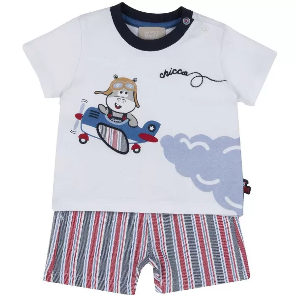 Cheap Chicco Conjunto T-Shirt De Algod O Sustent Vel E Cal Es Riscas