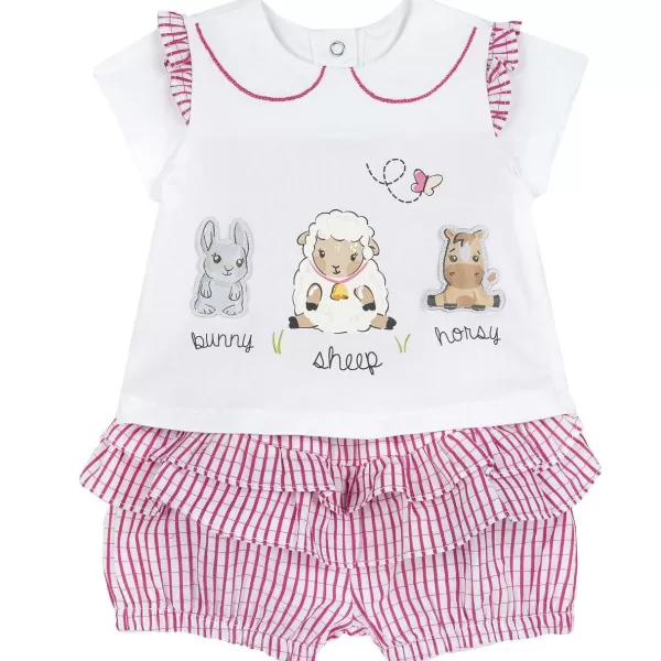 Shop Chicco Conjunto T-Shirt De Algod O Sustent Vel E Cal Es Xadrez