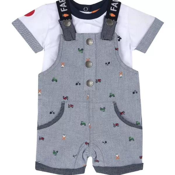 Outlet Chicco Conjunto T-Shirt De Algod O Sustent Vel E Macac O Curto