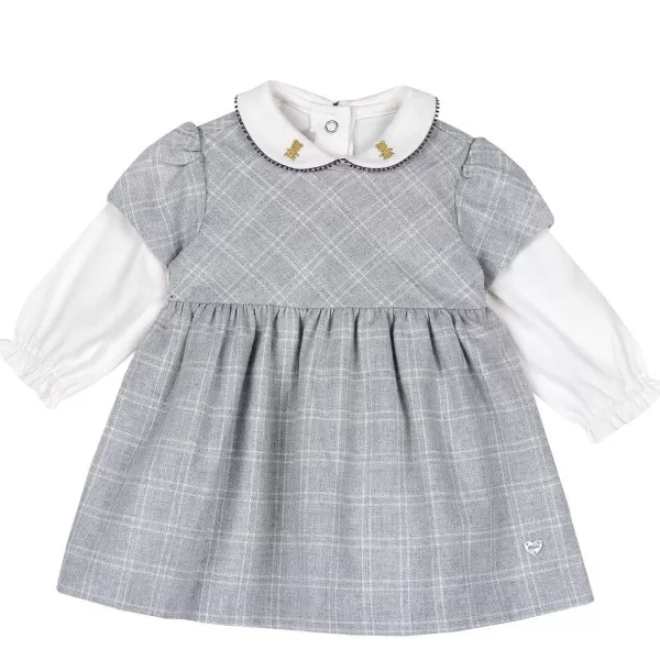 Online Chicco Conjunto Vestido De Flanela Com Padr O E Camisa De Algod O Sustent Vel