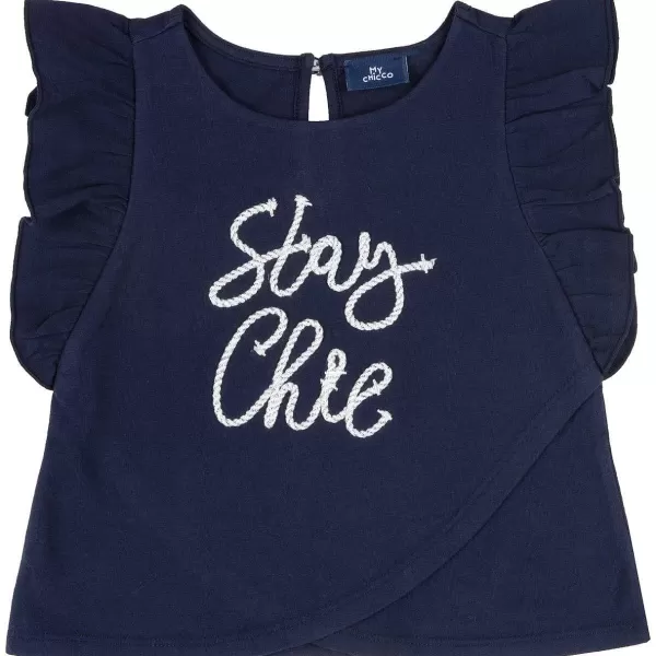 Discount Chicco T-Shirt Com Estampagem E Folhos Nas Mangas Curtas - Algod O Sustent Vel