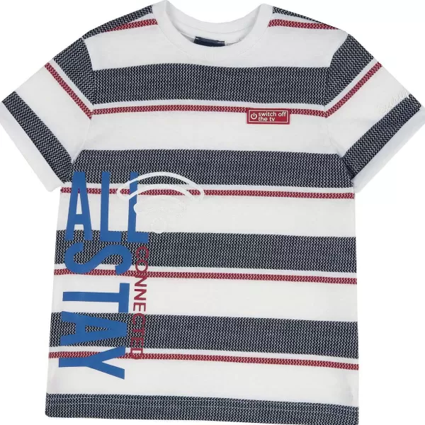 Fashion Chicco T-Shirt Com Padr O S Riscas E Estampagem - Algod O Sustent Vel