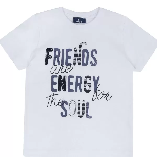 Discount Chicco T-Shirt De Algod O Sustent Vel Com Estampagem E Aplica Es