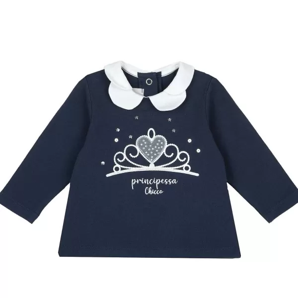 Outlet Chicco T-Shirt De Manga Comprida Com Colarinho De Flores - Algod O Sustent Vel