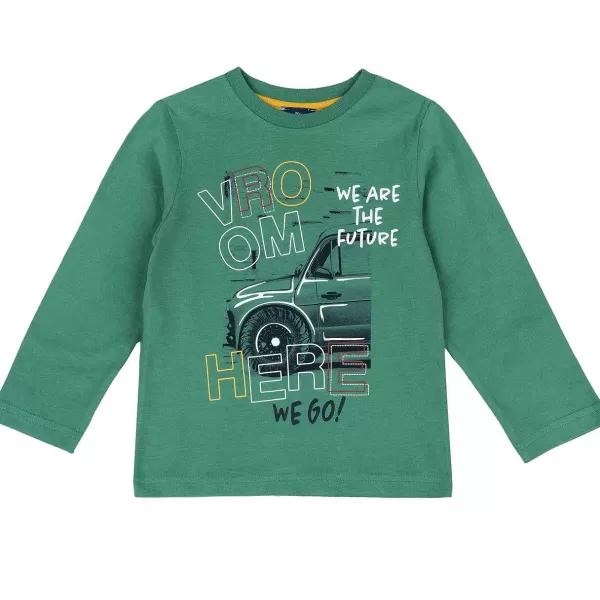 Discount Chicco T-Shirt De Manga Comprida Com Estampagem - Algod O Sustent Vel Verde M ©Dio