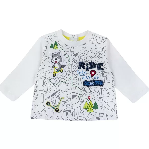Sale Chicco T-Shirt De Manga Comprida Com Estampagem - Algod O Sustent Vel