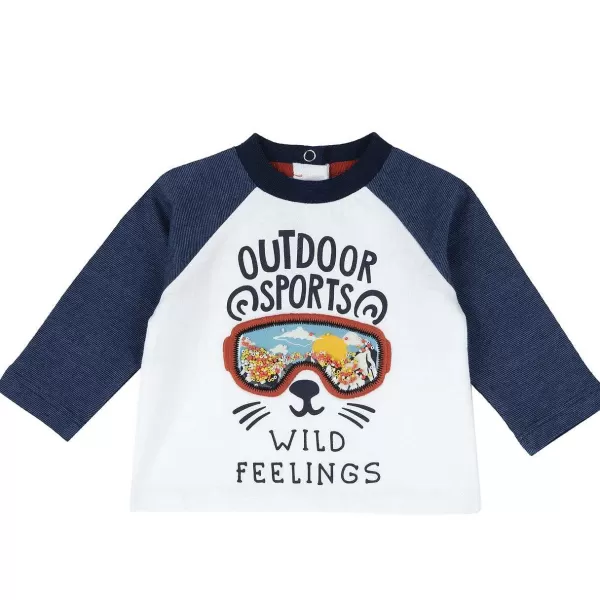 Clearance Chicco T-Shirt De Manga Comprida Com Estampagem Divertida - Algod O Sustent Vel