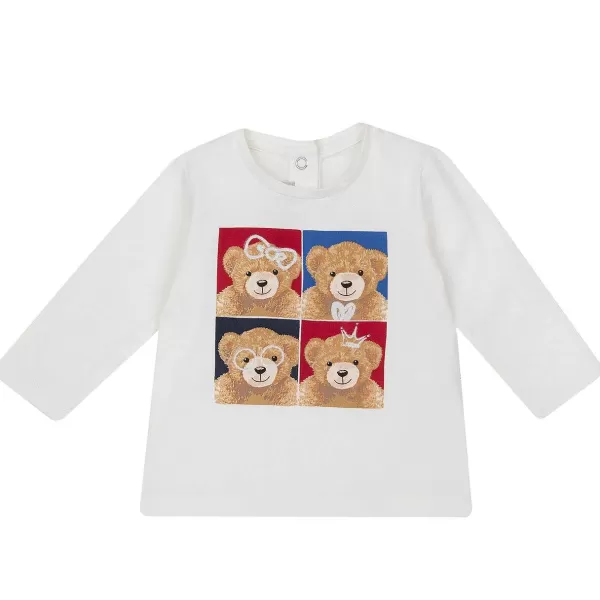 Best Chicco T-Shirt De Manga Comprida Com Ursinhos - Algod O Sustent Vel