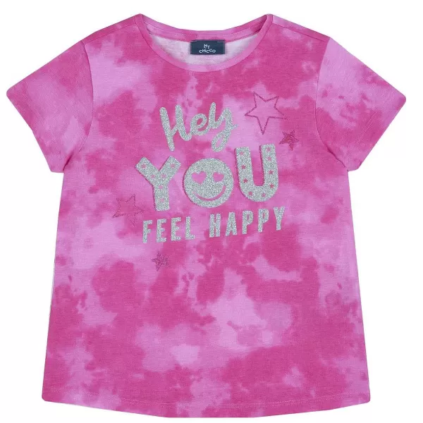 Store Chicco T-Shirt De Manga Curta E Padr O All-Over - Algod O Sustent Vel Rosa Raiado