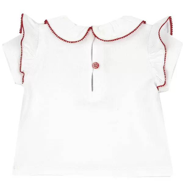 Flash Sale Chicco T-Shirt Manga Curta Com Estampa De Joaninha E Bordado
