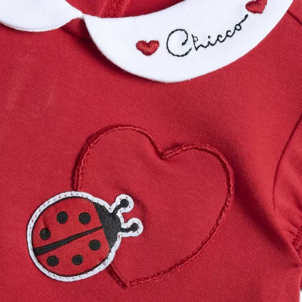 Sale Chicco T-Shirt Vermelha Com Bordados E Apliques