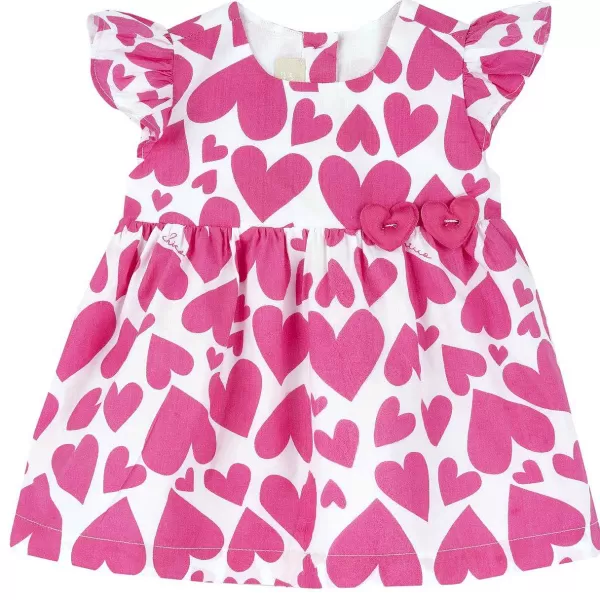 New Chicco Vestido Com Padr O De Cora Es