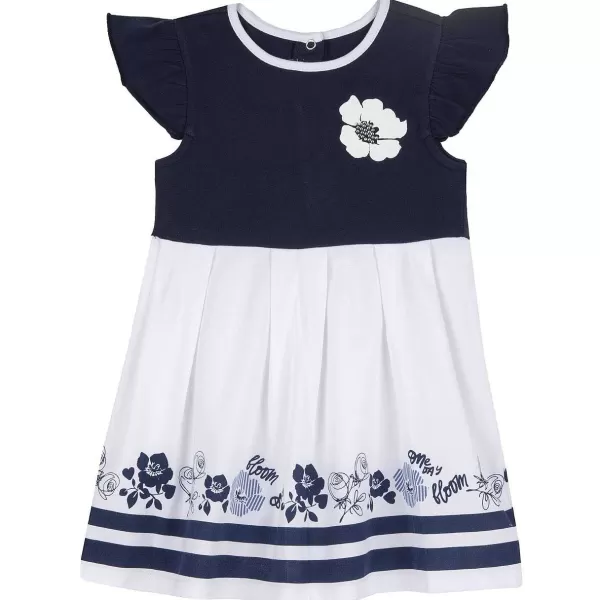 Fashion Chicco Vestido Manga Curta E Flores - Algod O Sustent Vel